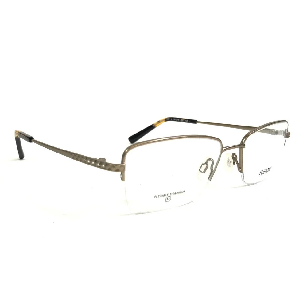 Flexon Eyeglasses Frames W3043 272 Satin Taupe Gold Half Rim Titanium 54-18-135